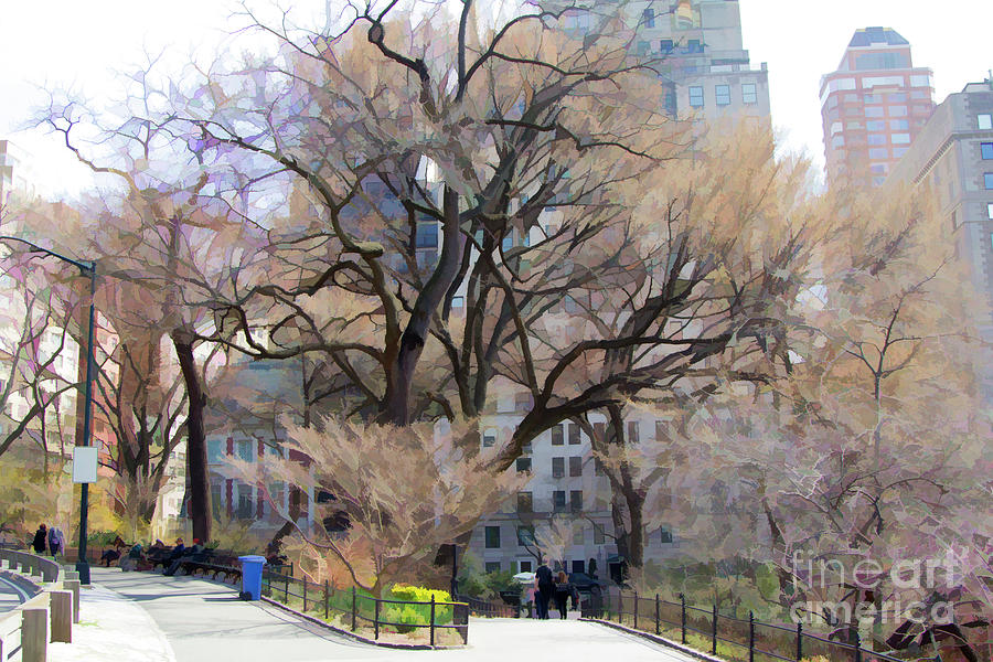 Digital Paint Central Park  Photograph by Chuck Kuhn