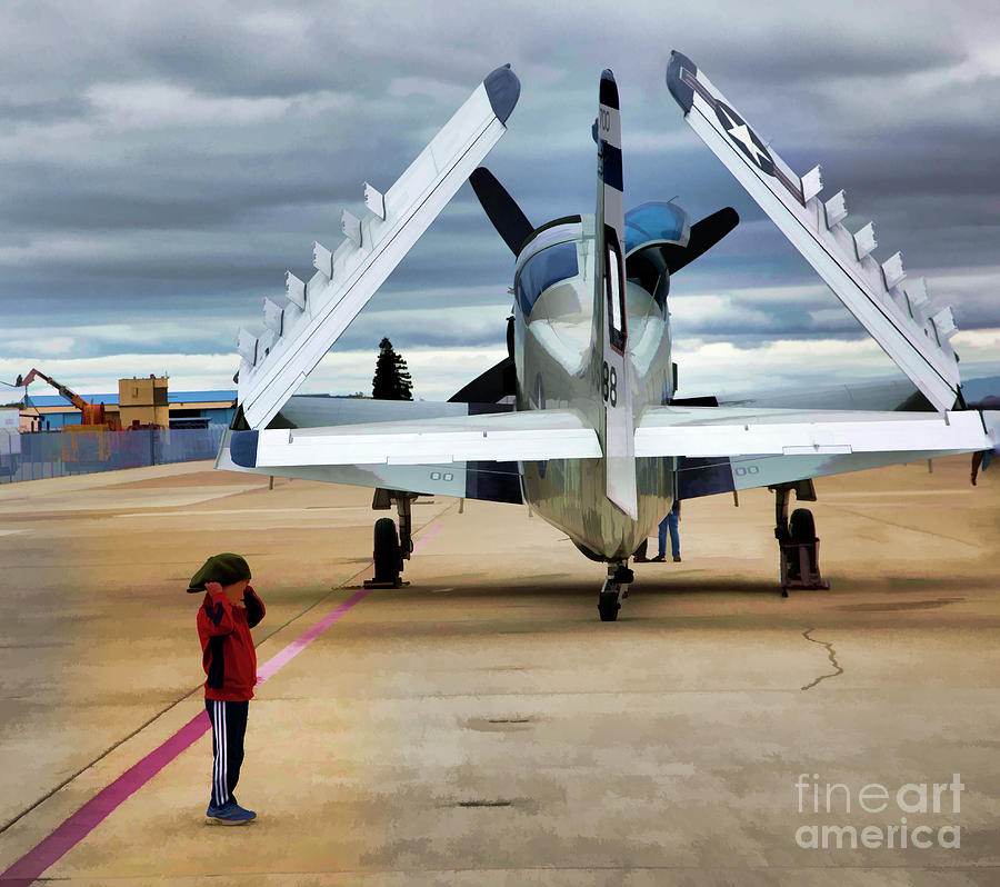 Digital Paint Filters WWII VAQ 33 Aircraft  Photograph by Chuck Kuhn