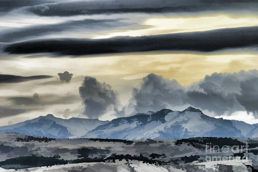 Digital Paint Wyoming Landscape  Photograph by Chuck Kuhn