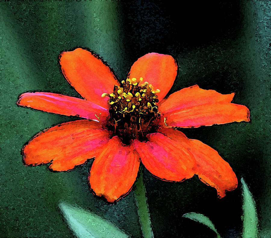Digital Painting Orange Blossom 3055 DP_2 Photograph by Steven Ward