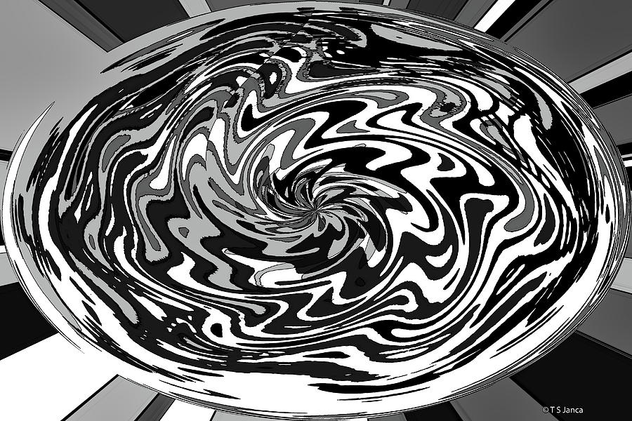 Digital Pottery Bowl Black On White Digital Art by Tom Janca