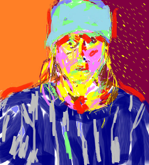 Digital Self Portrait Painting by Anita Dale Livaditis