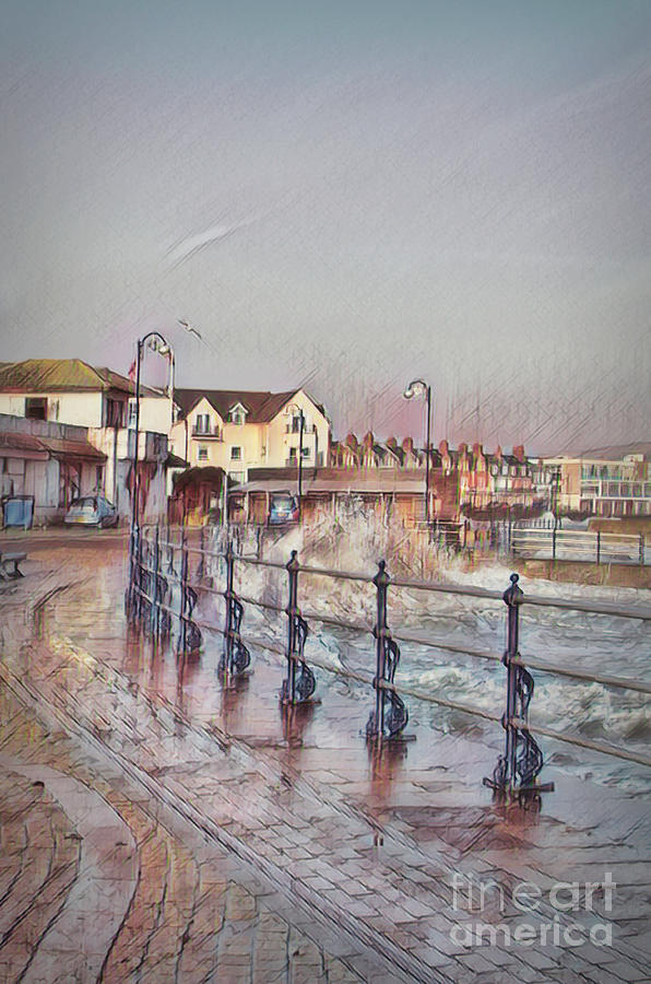 Digital Swanage. Mixed Media by Linsey Williams