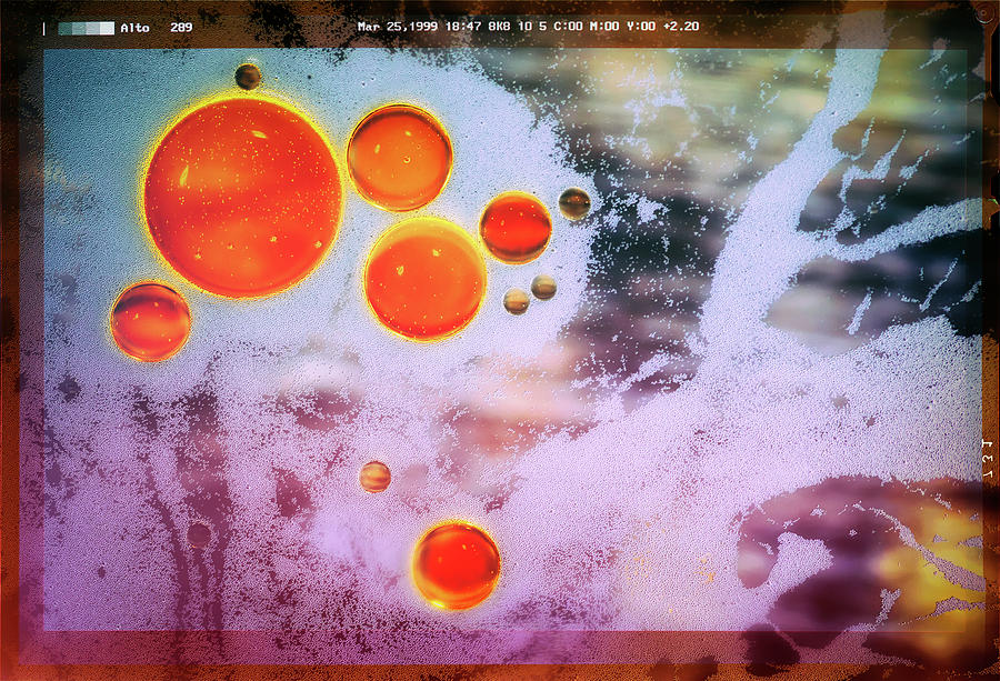 Digital Virus Orange One Bubbles Photograph by John Williams