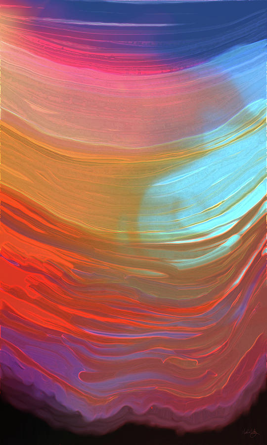 Lines Digital Art - Digital Watercolor Abstract 031417 by Matthew Lindley