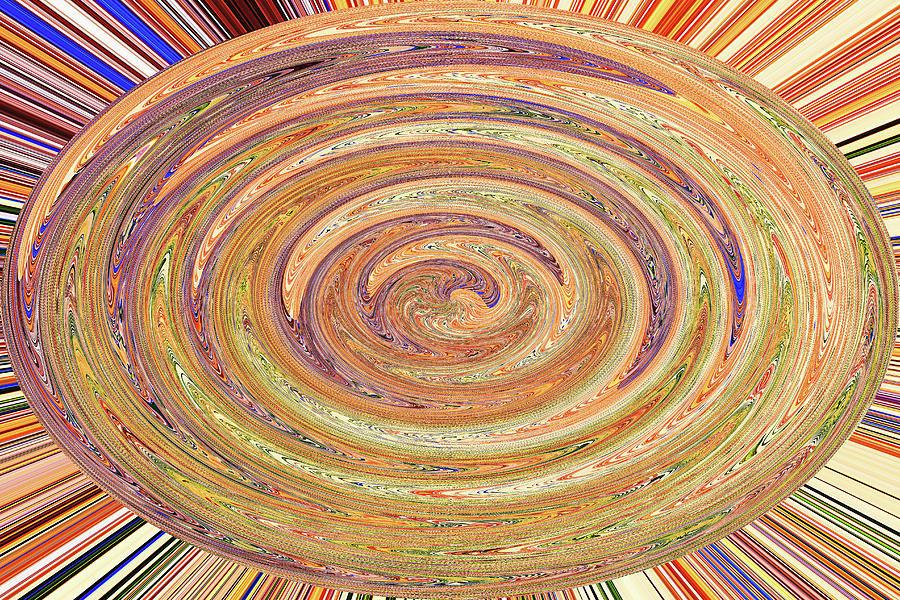 Pattern Digital Art - Digital Wood Oval Abstract by Tom Janca