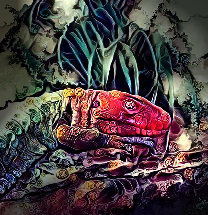 Digitally Painted Lizard Digital Art by Artful Oasis
