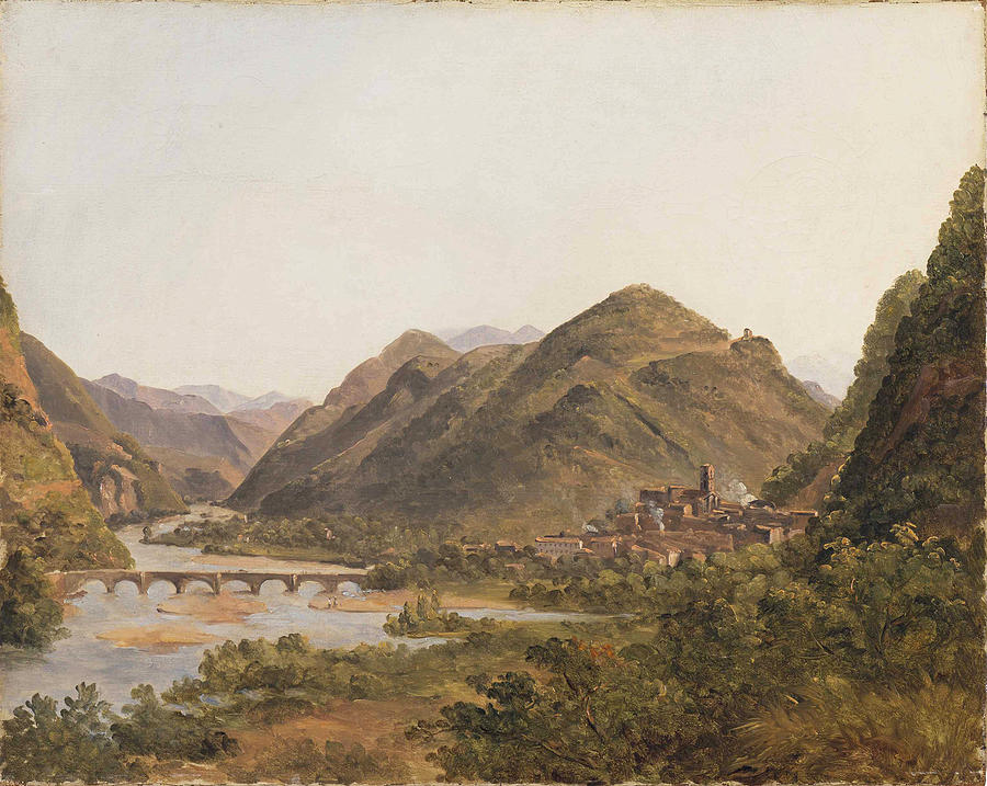 Francois Marius Granet Painting - Digne from Saint-Lazare by Francois Marius Granet