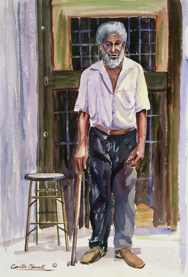 Portrait Painting - Dignified Elder by Carlton Murrell