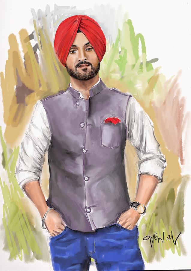 How to draw outline of Diljit Dosanjh - YouTube