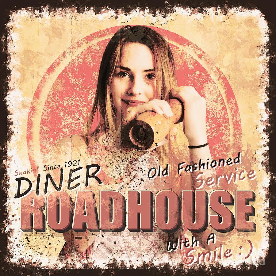 Diner Roadhouse retro advertising Photograph by Jorgo Photography