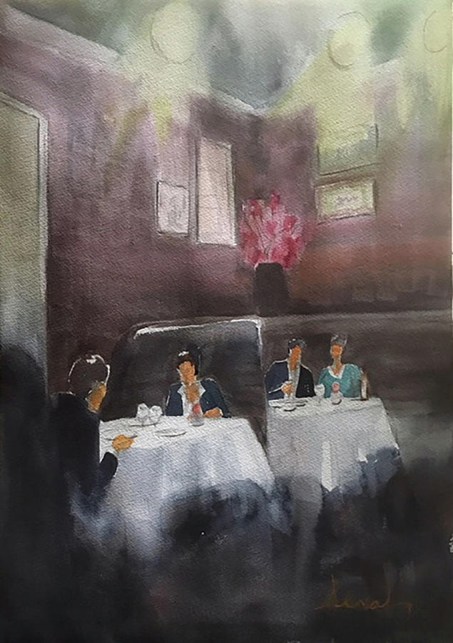 Diners Painting by Scott Serafy