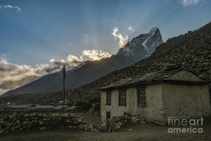 Dingboche Nepal Sunrays Photograph by Mike Reid