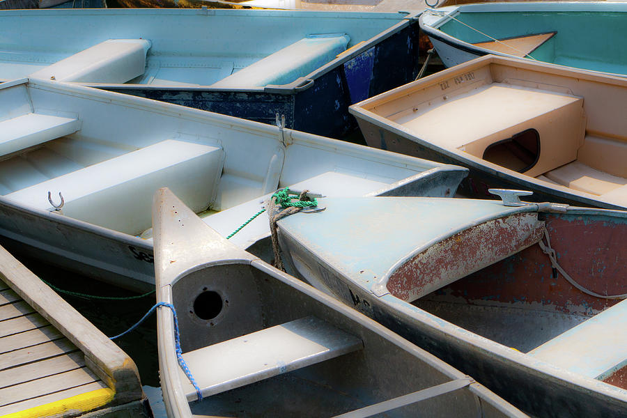 Dinghies by the Dock Photograph by Barry Wills