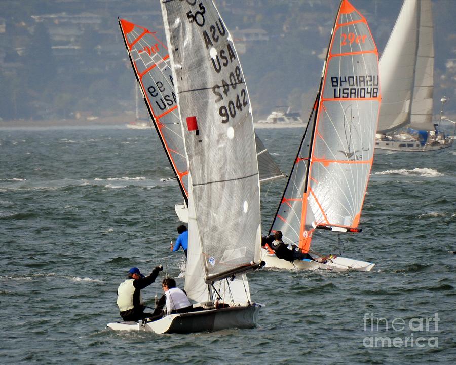 Dinghies Sailing Downwind Photograph by Scott Cameron