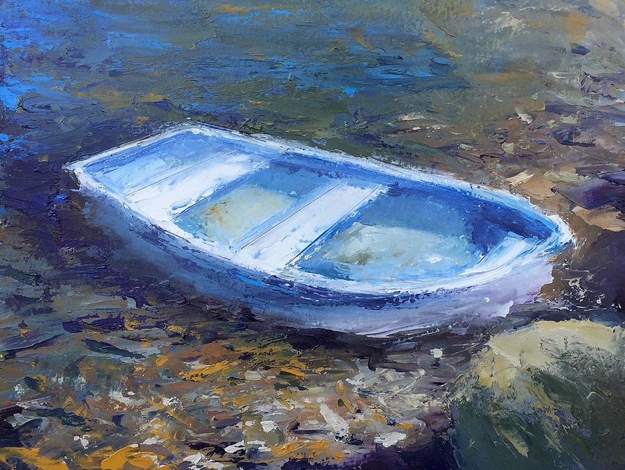 Boat Painting - Beached Dinghy by Whitney Knapp Bowditch
