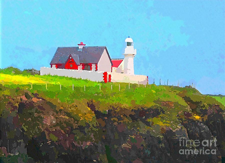 Dingle Lighthouse Impressionist Artwork , County Kerry Ireland  Summer 2016 Painting by Mary Cahalan Lee - aka PIXI