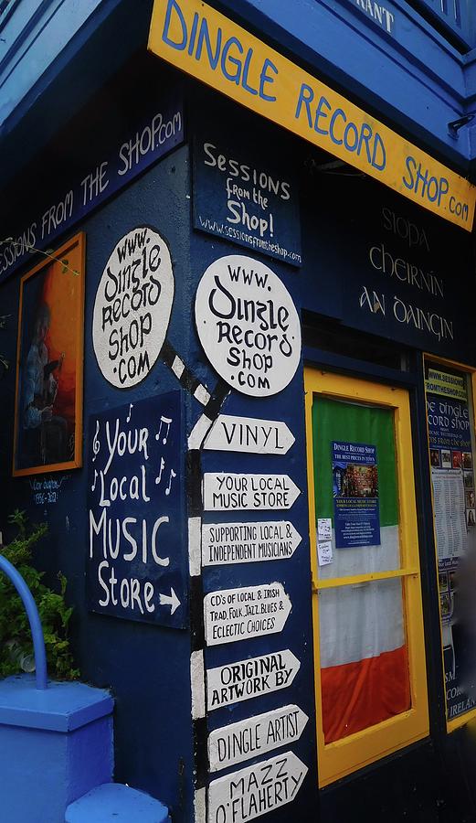 Ireland Photograph - Dingle Record Shop by Melinda Saminski