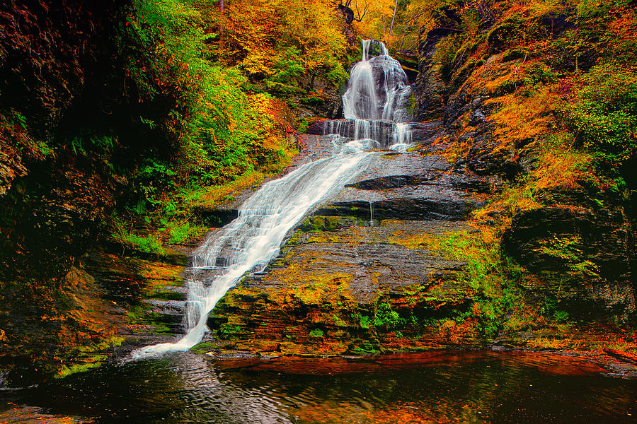 Dingmans Falls in Autumn 1 Photograph by Raymond Salani III