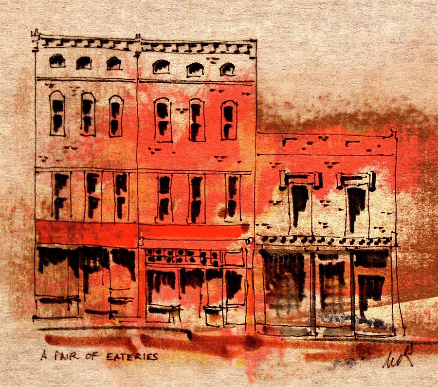 Dining on Market Square Drawing by William Renzulli