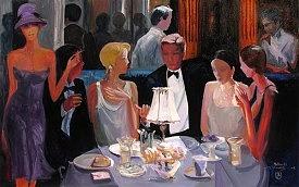 Dinner Painting - Dining Out by Avtandil Dinner Painting - Dining Out by Avtandil
