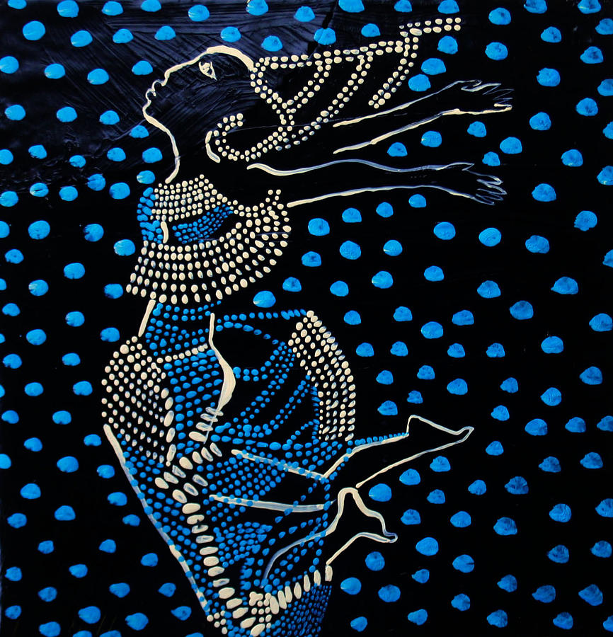 Dinka Dancing Maiden - South Sudan Painting by Gloria Ssali