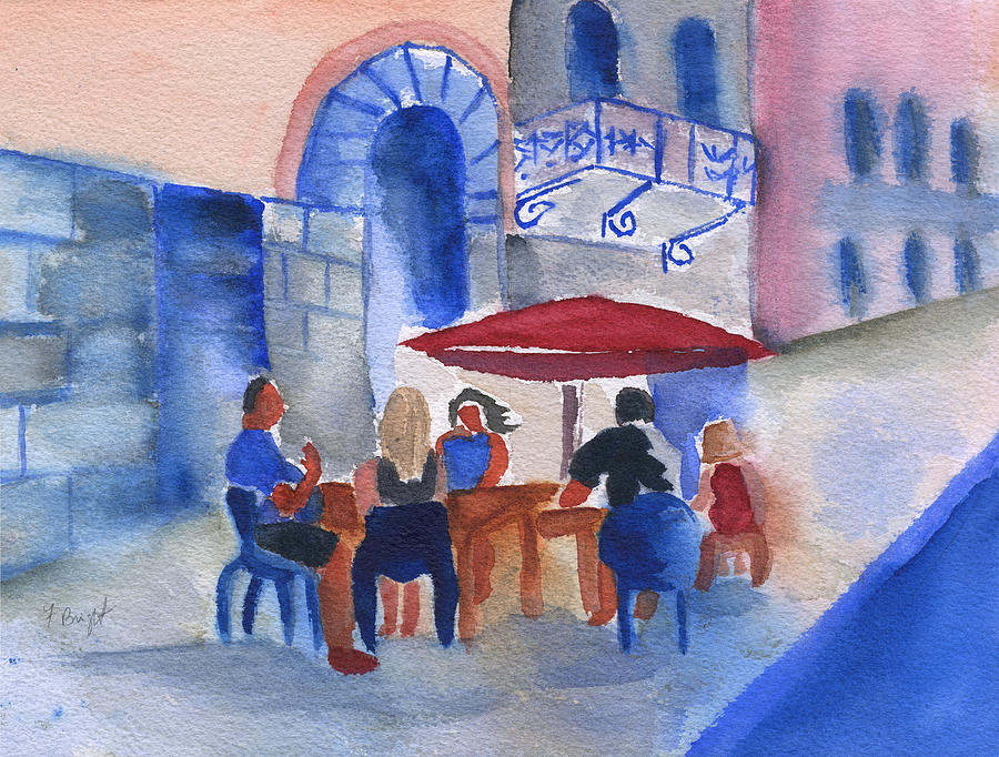 Dinner In Old San Juan Painting by Frank Bright