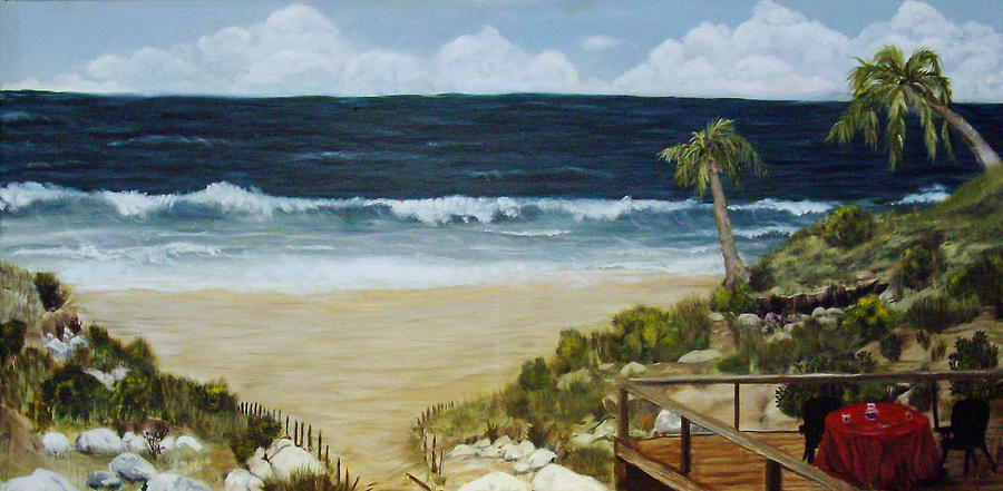Beach Painting - Dinner on the Beach by Roger Rambo