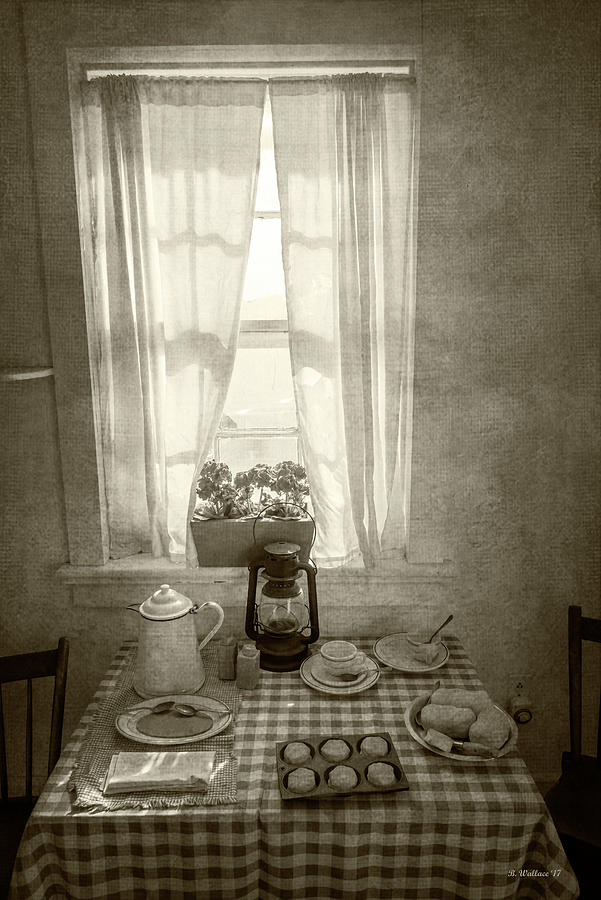Dinner Time In The Lighthouse - Sepia Mixed Media by Brian Wallace