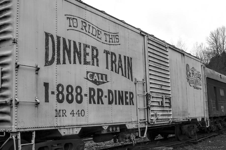 Dinner Train bw Photograph by Cathy Anderson