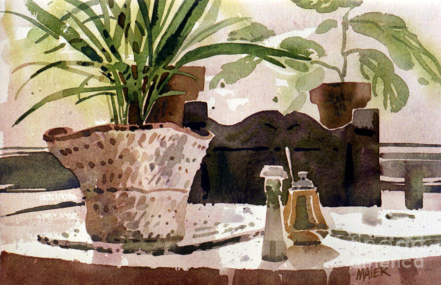 Still Life Painting - Dinning Room Table by Donald Maier Still Life Painting - Dinning Room Table by Donald Maier