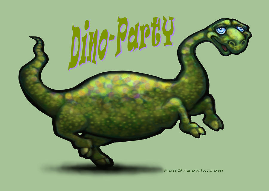 Dino Party Greeting Card by Kevin Middleton