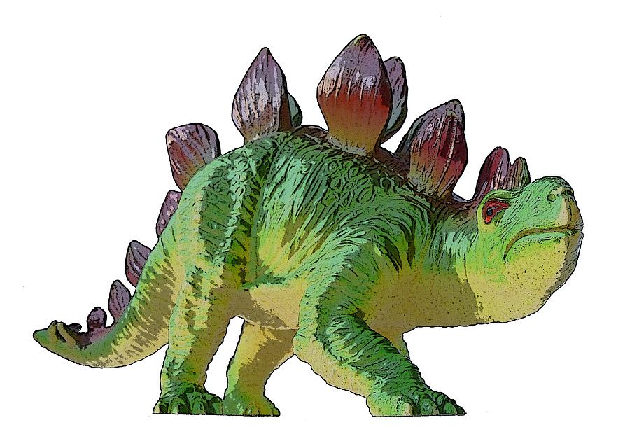 Dino Stegosaurus Digital Art by Miroslav Nemecek