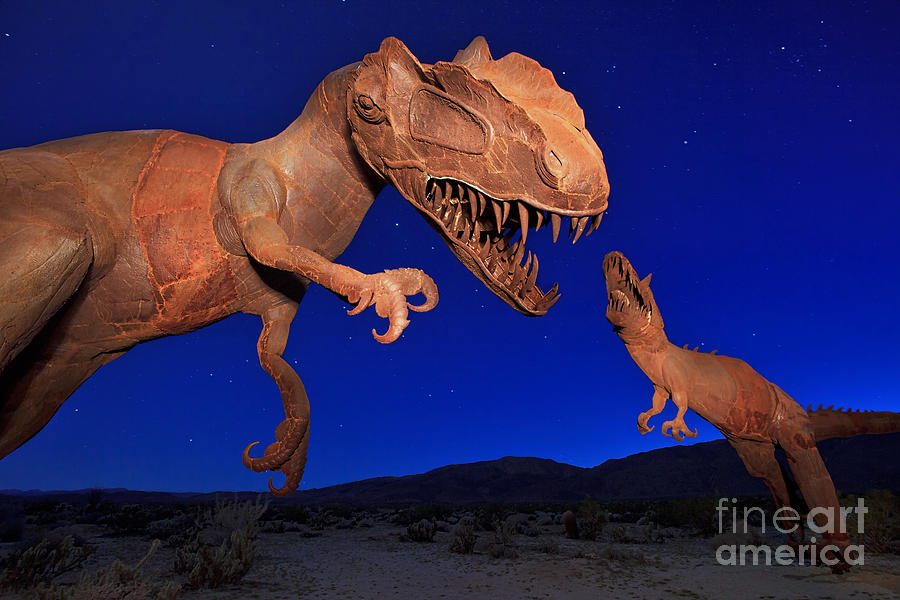 Dinosaur battle in Jurassic Park Photograph by Sam Antonio