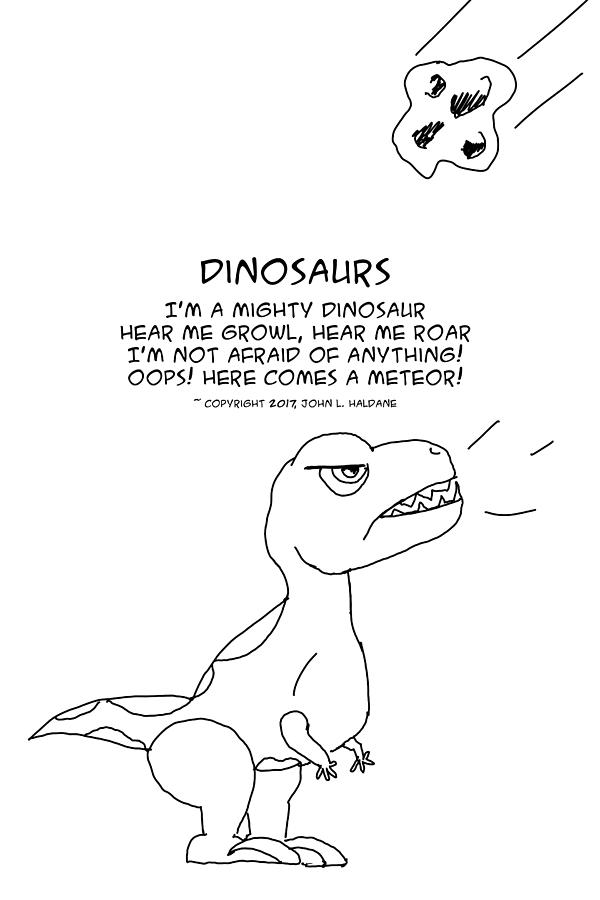 Dinosaurs Drawing by John Haldane