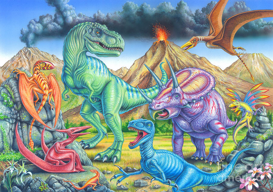 Dinosaurs Digital Art by MGL Meiklejohn Graphics Licensing