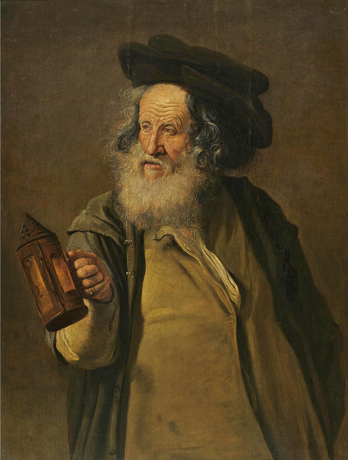  Diogenes brandishing a Lantern Painting by Attributed to Jacques des Rousseaux