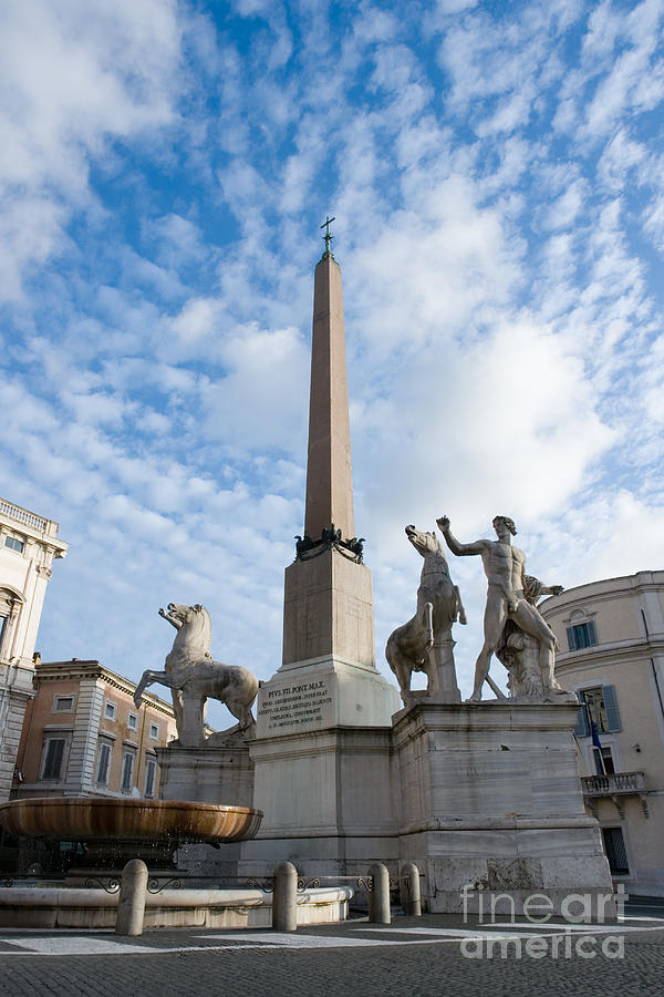 Dioscuri and Obelisk Photograph by Fabrizio Ruggeri