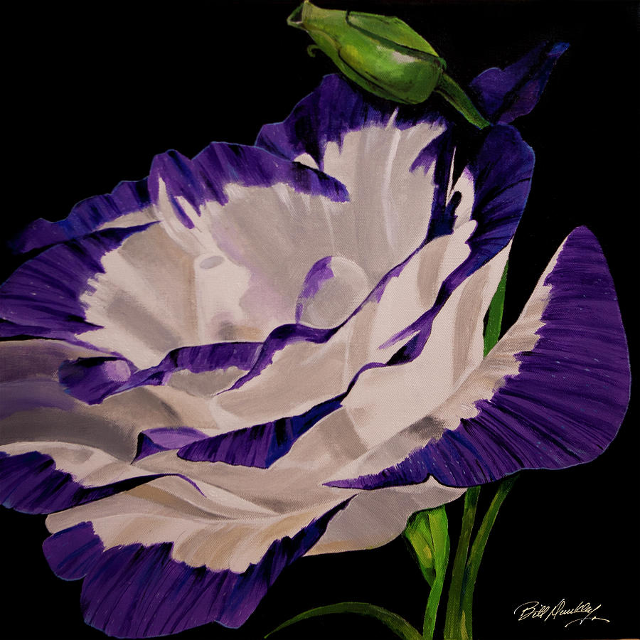 Flowers Still Life Painting - Dipped in Purple by Bill Dunkley