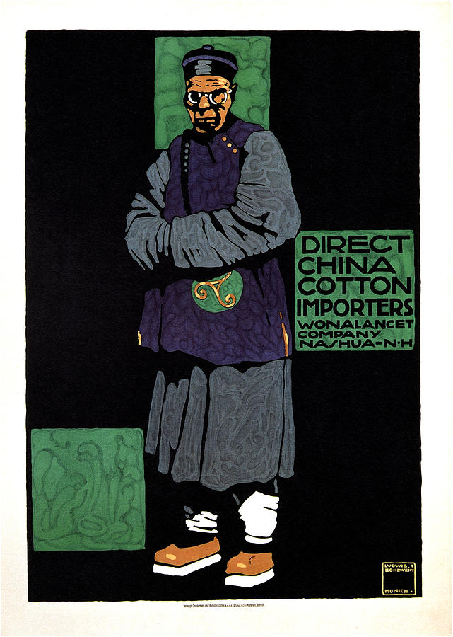 Direct China Cotton Importer - Wonalancet Company - Vintage Advertising Poster Mixed Media