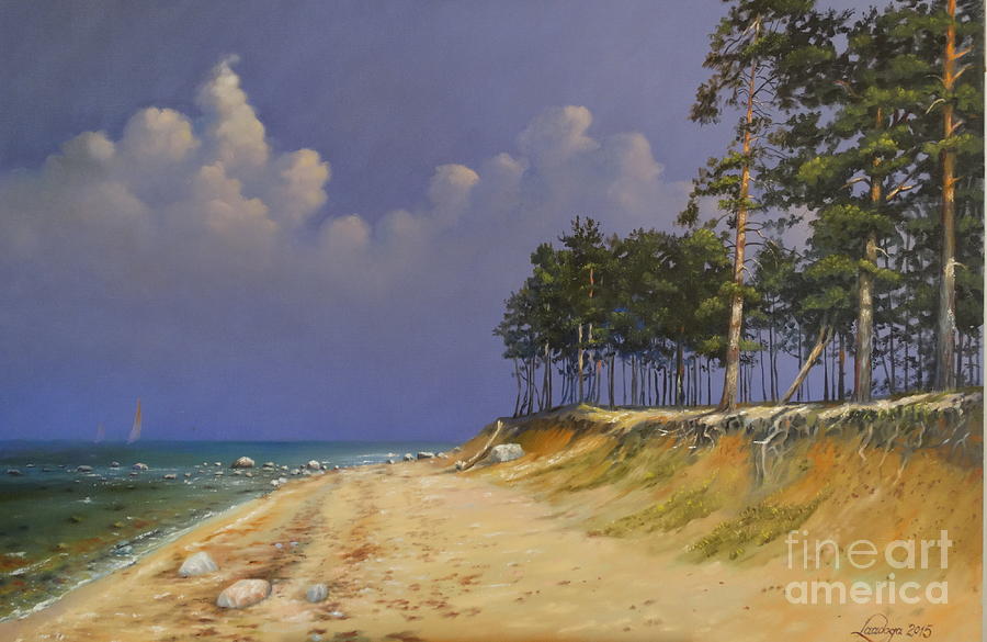 Landscape Painting - Dirham beach by Ahto Laadoga