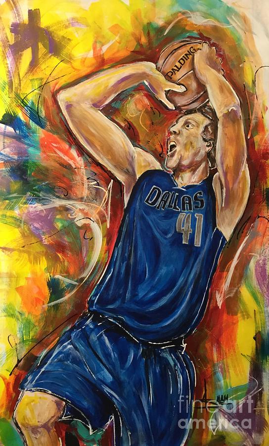 Basketball Painting - Dirk by Artist Ahmed Salam