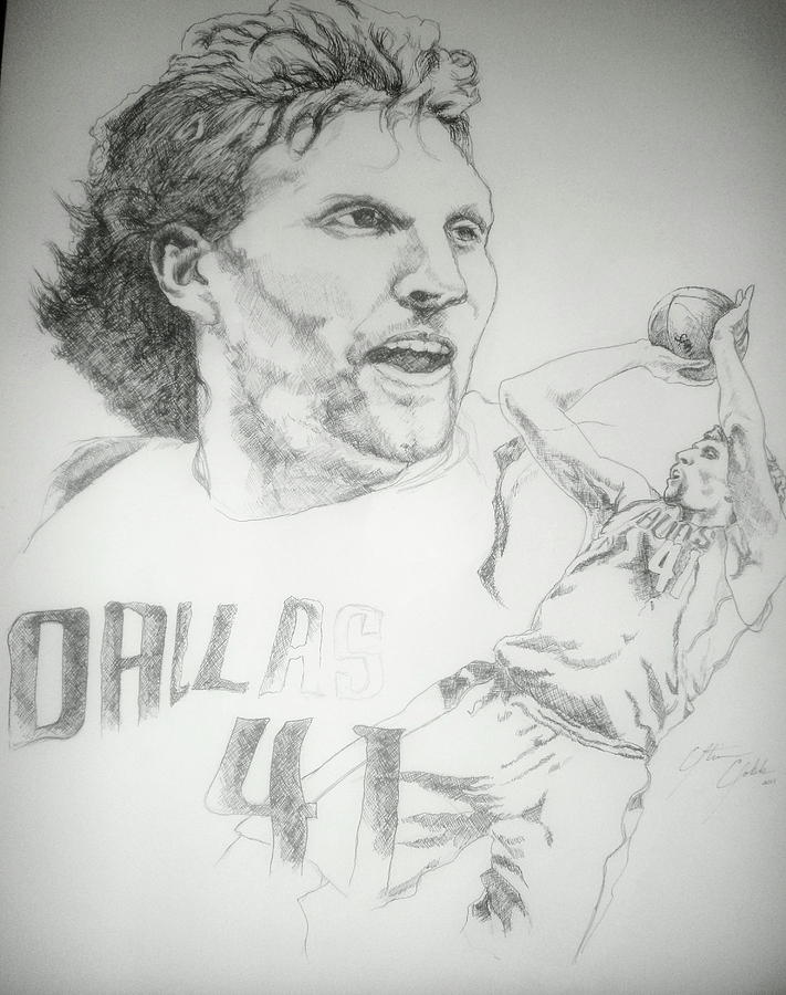 Dirk Nowitzki Drawing by Otis  Cobb