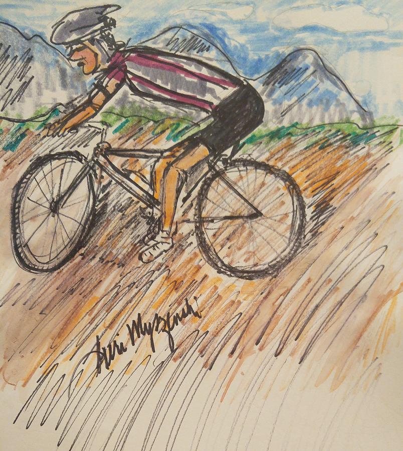 Mountain Painting - Dirt Biking by Geraldine Myszenski