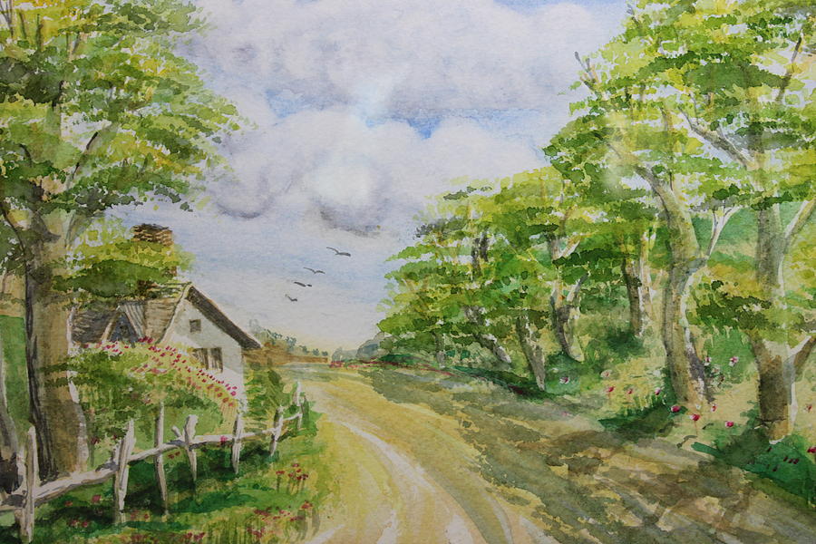 Dirt Road Painting by Remegio Onia