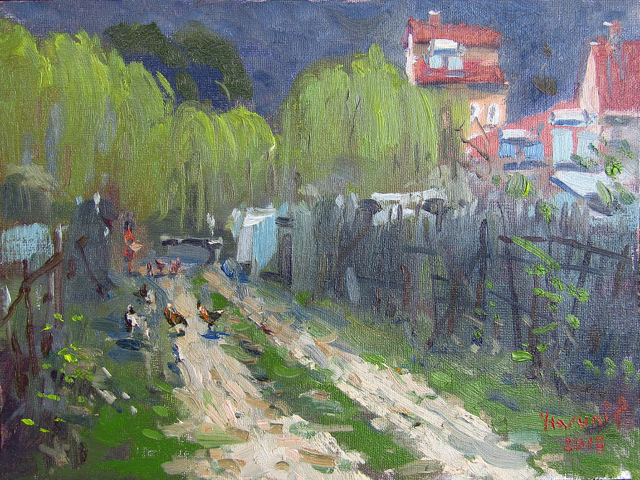 Tree Painting - Dirt Road to Elidas Garden by Ylli Haruni
