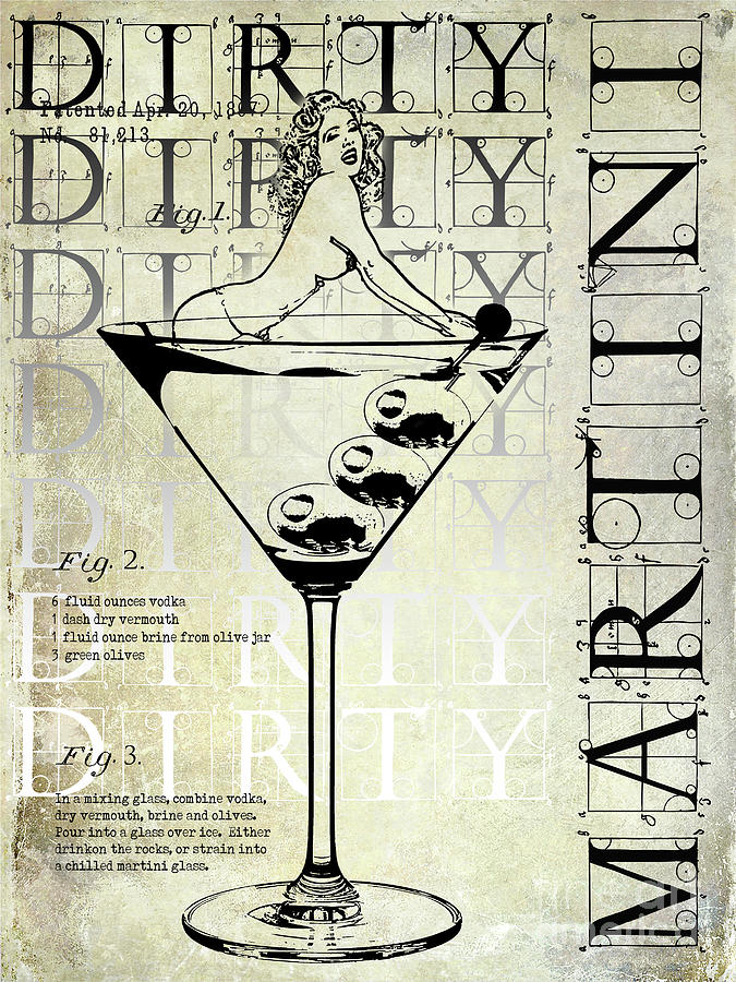 Martini Photograph - Dirty Dirty Martini Patent by Jon Neidert
