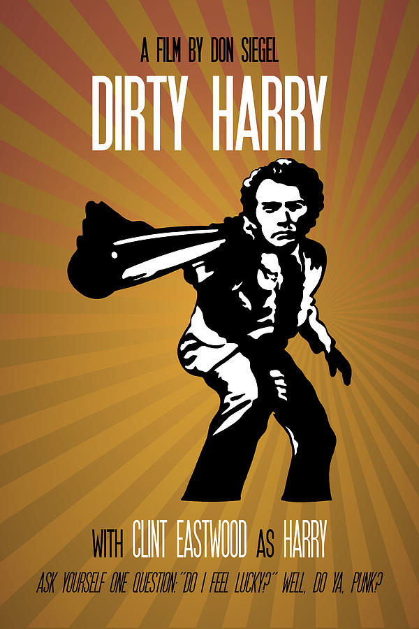 Dirty Harry Poster Clint Eastwood Quote - Do You Feel Lucky? Well, Do Ya, Punk? Painting by Beautify My Walls