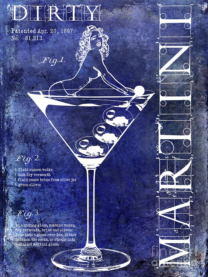 Dirty Martini Patent Blue Photograph by Jon Neidert