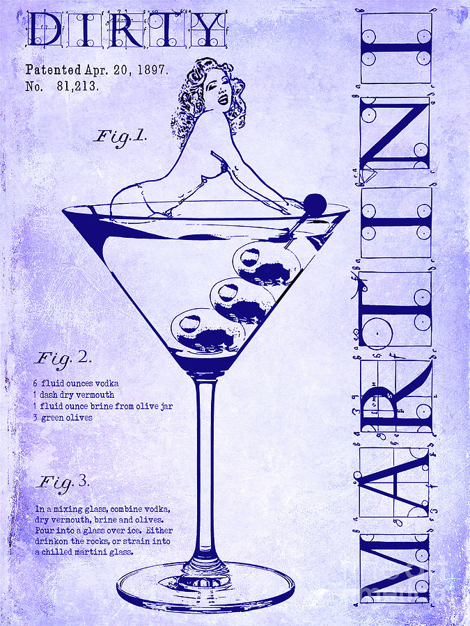 Dirty Martini Patent Blueprint Photograph by Jon Neidert